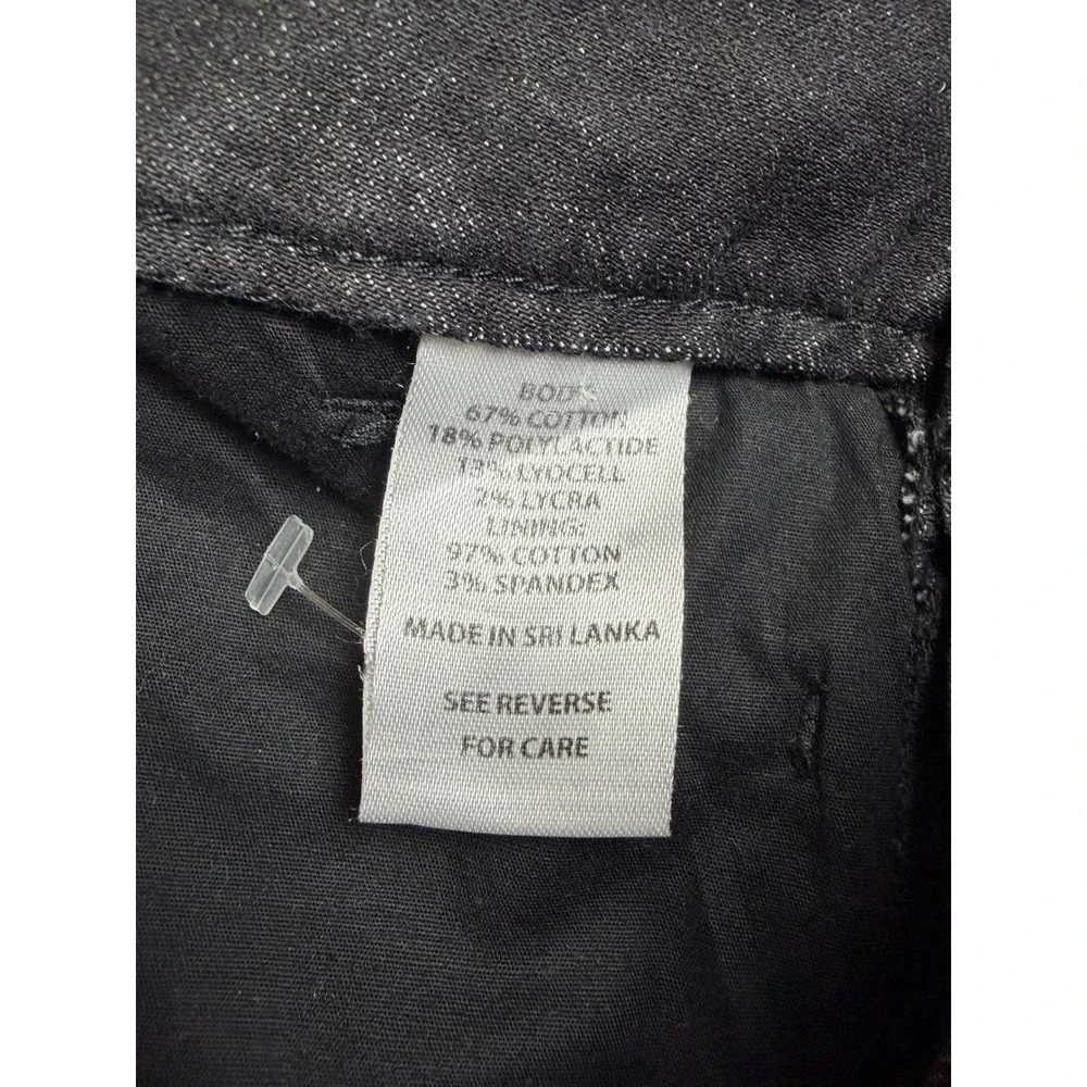 Spartina 449 Womens Dark Wash black flare raw Hem Jeans Size 4 High Rise Patch - Picture 5 of 5
